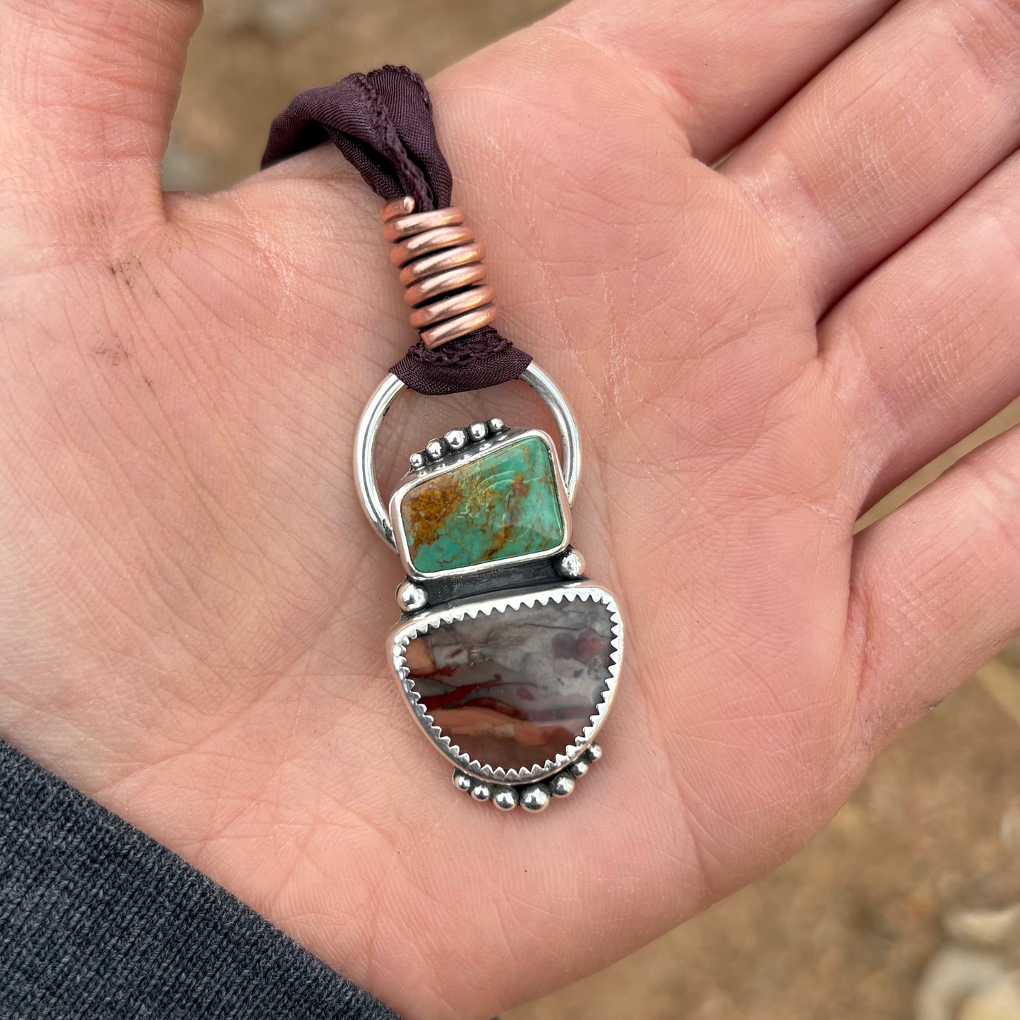 Morrisonite Jasper & Fox Turquoise Necklace