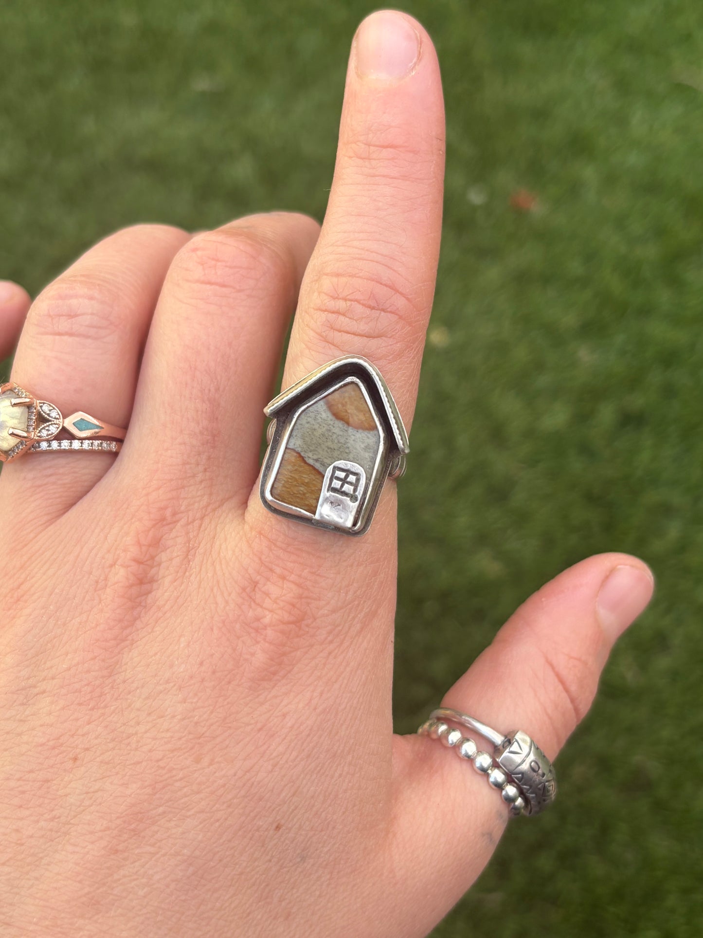 Polychrome Jasper House Ring